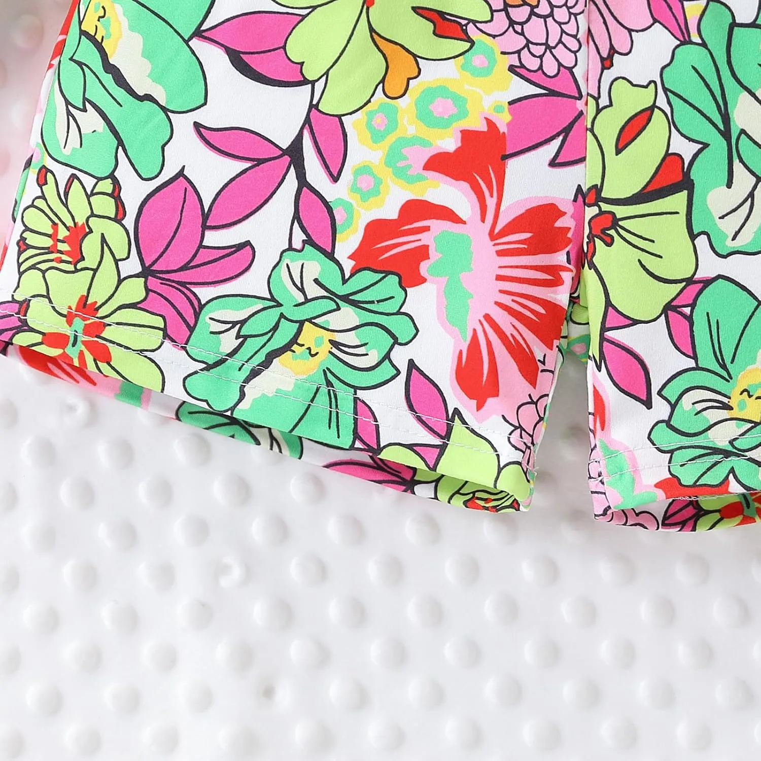 3-8 T Toddler Girls Clothing Set Ruffle Sleeve Bow Tie Top   Floral Shorts Set