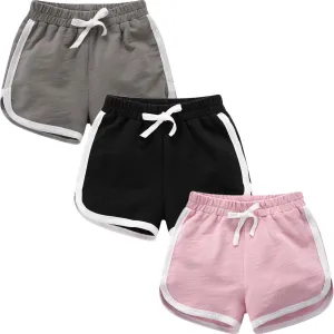 3 Pack Little Big Girls Running Athletic Cotton Shorts Toddler Kids Workout Dance Dolphin Short