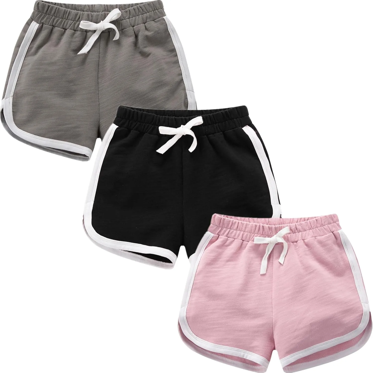 3 Pack Little Big Girls Running Athletic Cotton Shorts Toddler Kids Workout Dance Dolphin Short