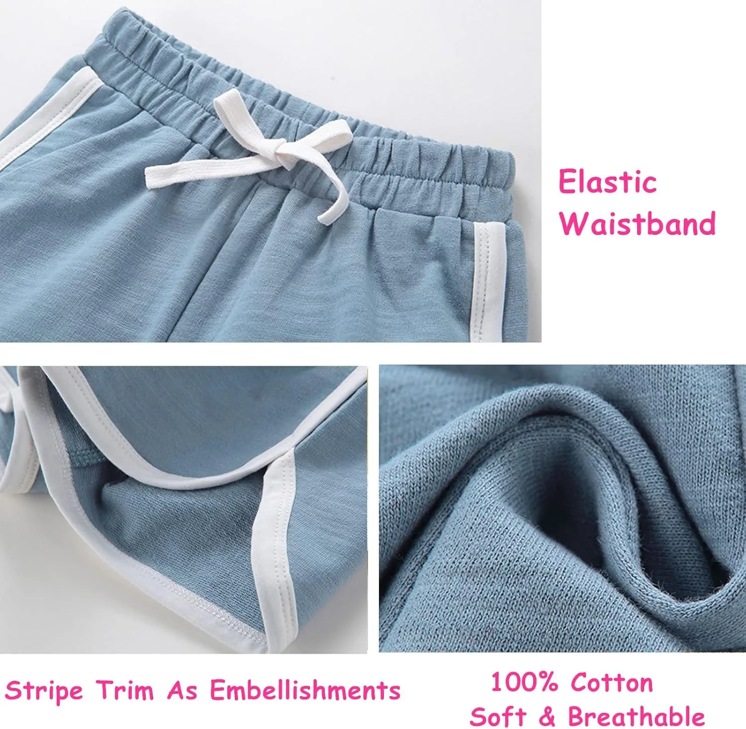 3 Pack Little Big Girls Running Athletic Cotton Shorts Toddler Kids Workout Dance Dolphin Short