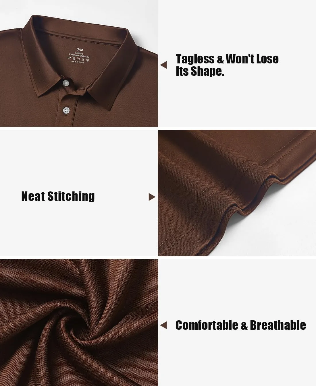 5 Pack Polo Shirts for Men Dry Fit Short Sleeve Golf T-Shirt Moisture Wicking Collared Casual Work Tops