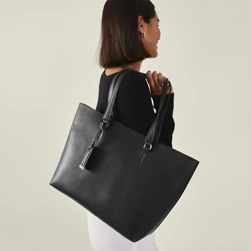 Accessorize London Women's Black Classic Large Tote Bag