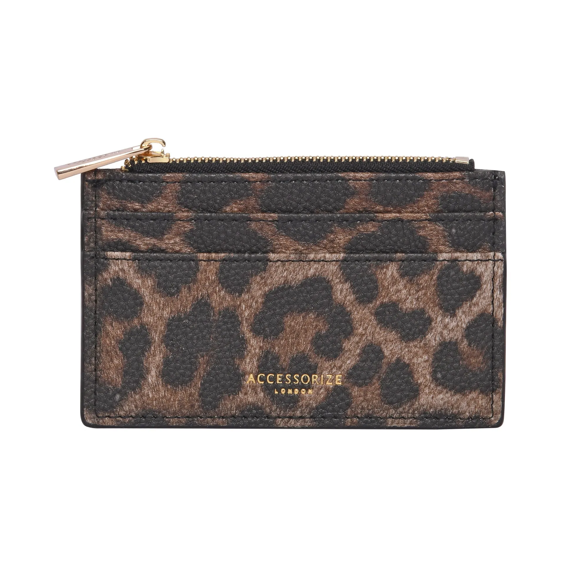 Accessorize London Women's Faux Leather Leopard 3 Compartment Card Holder
