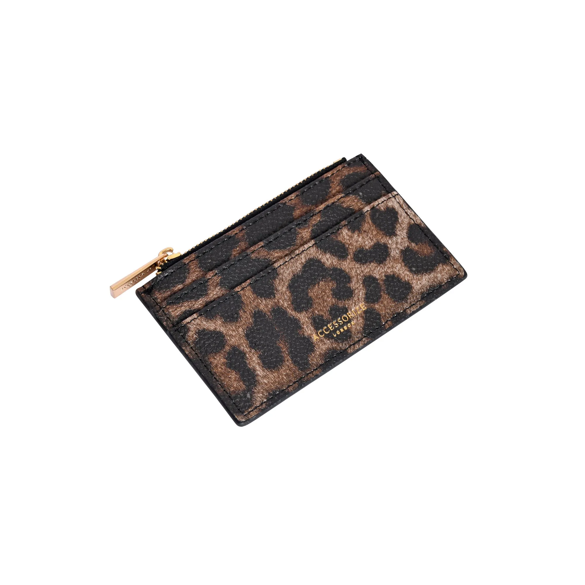 Accessorize London Women's Faux Leather Leopard 3 Compartment Card Holder
