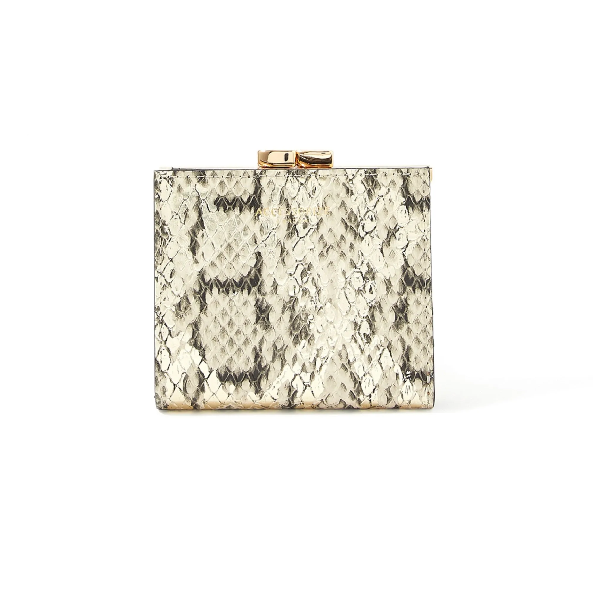 Accessorize London Women's Faux Leather Snake Clip Frame Bella Wallet
