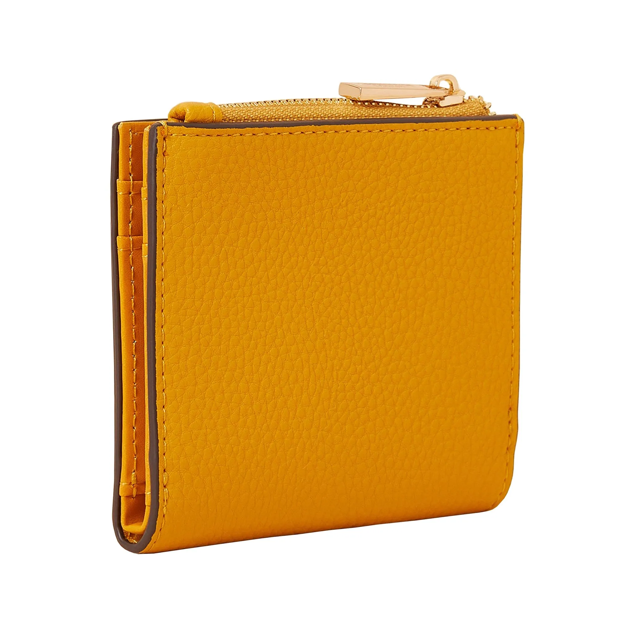 Accessorize London Women'S Faux Leather Yellow Cardholder Zip Purse