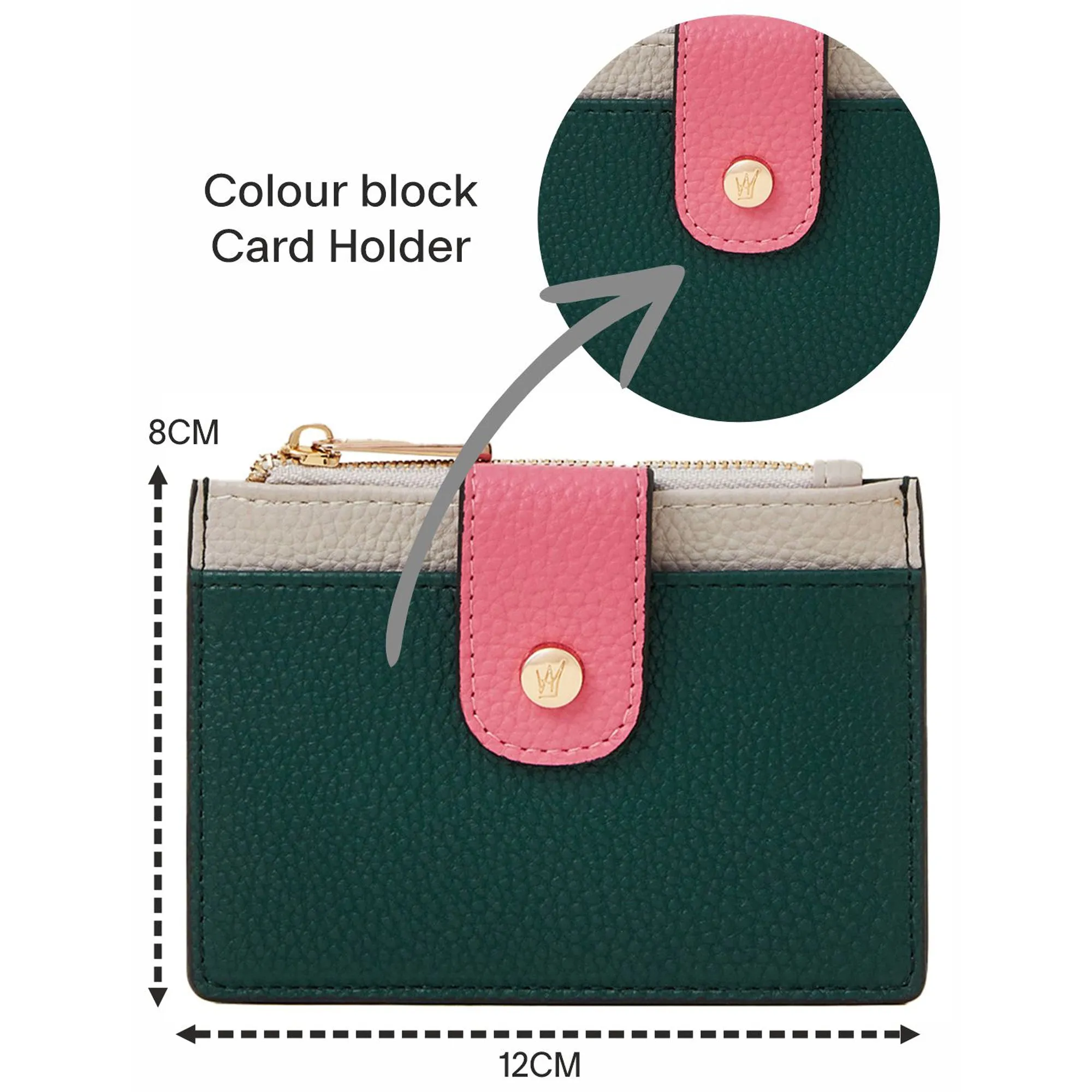 Accessorize London Women's Green Colourblock Card Holder