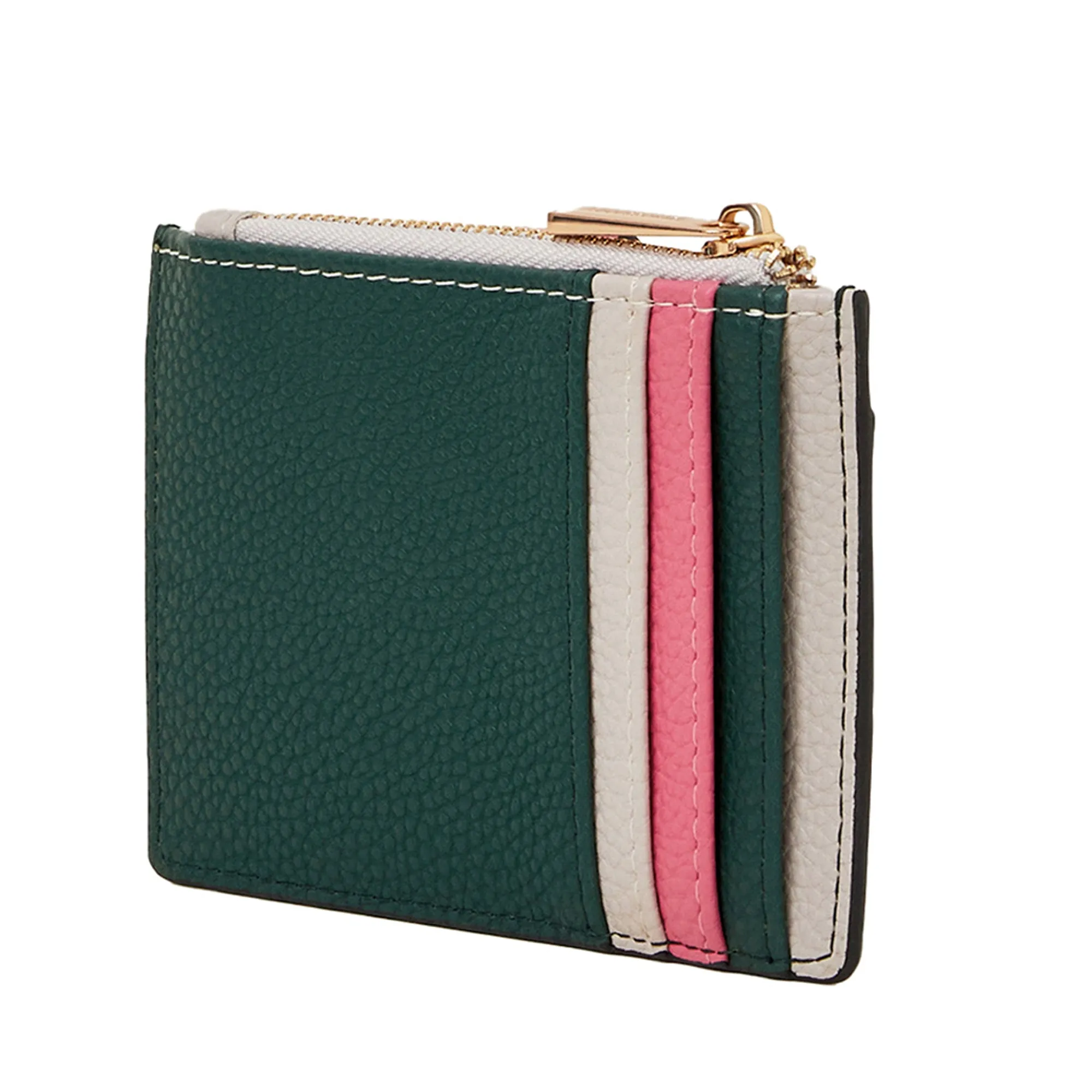 Accessorize London Women's Green Colourblock Card Holder