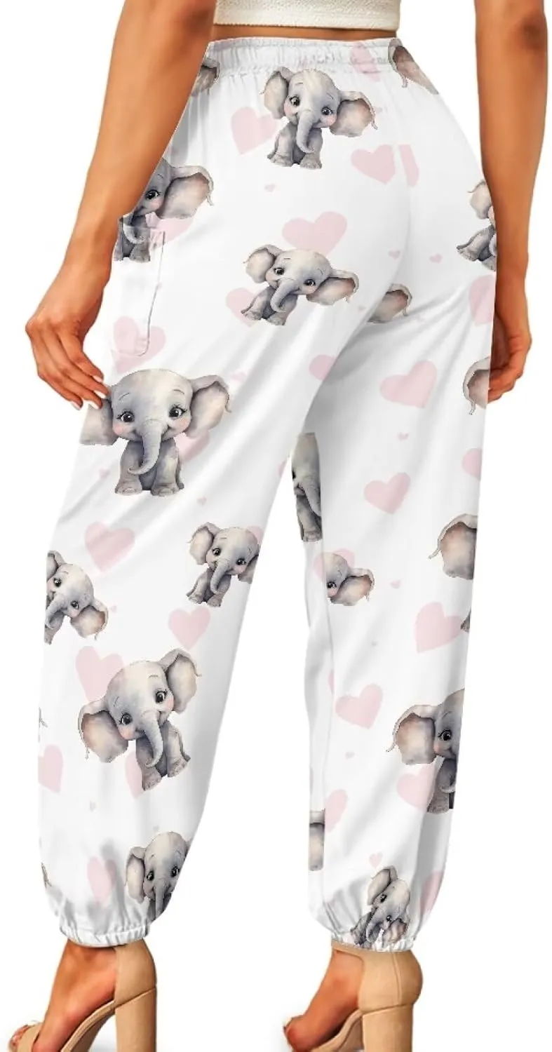 AFPANQZ Woman Bohemian Pants for Summer Gym Yoga Sport Plus Size Workout Sweatpant with Pocket S-4XL