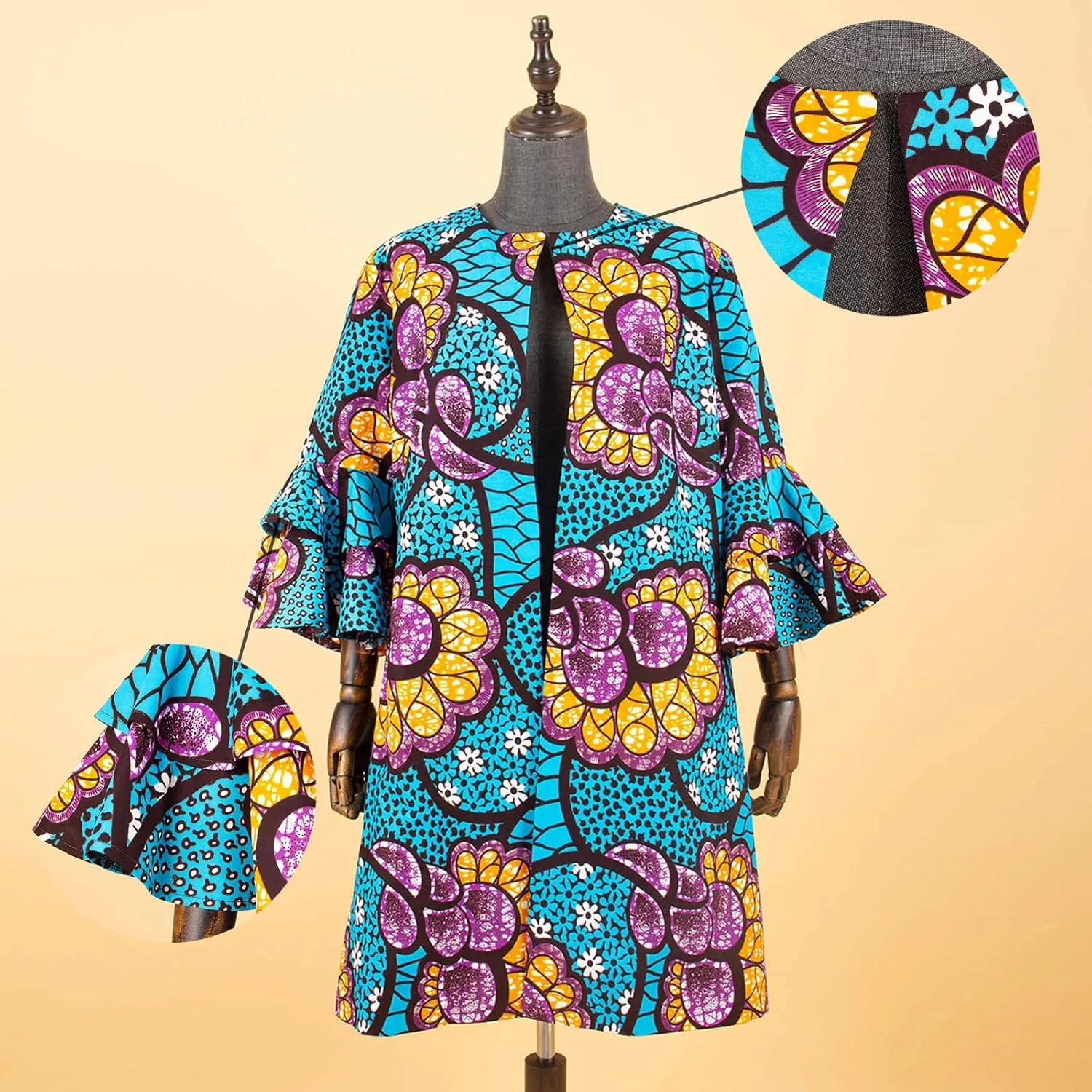African Women Coat Ankara Print Long Jacket Tops Wax Dashiki Clothes