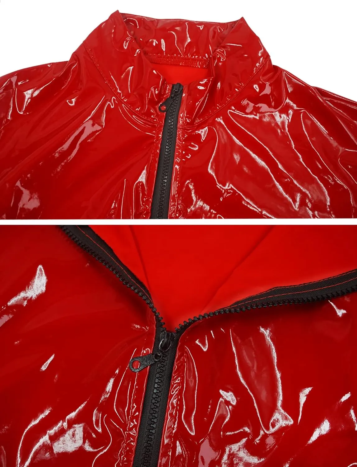 AIEOE Mens Leather Metallic Shirts Shiny Slim Fit Stretch Top Wetlook Club Party Undershirts