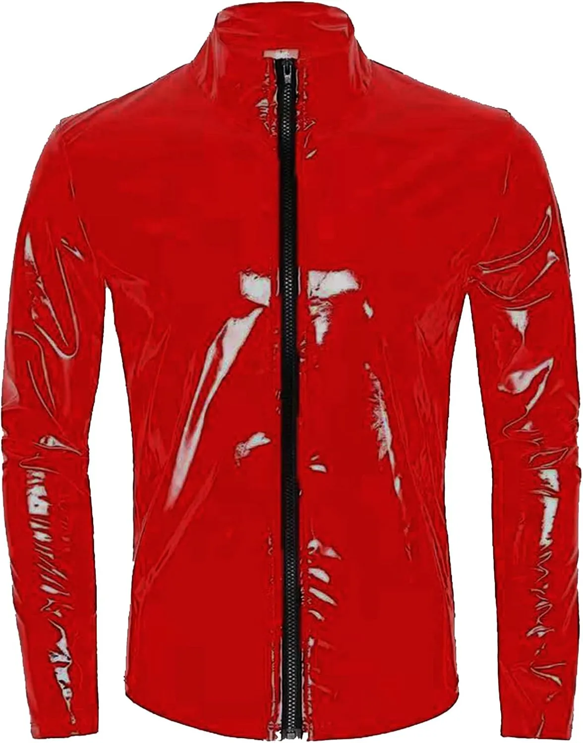 AIEOE Mens Leather Metallic Shirts Shiny Slim Fit Stretch Top Wetlook Club Party Undershirts