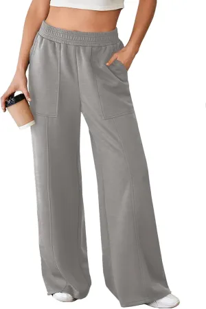 Aleumdr Women's Wide Leg Sweatpants Elastic High Waisted Long Pants Casual Loose Yoga Pants with Pockets 2025