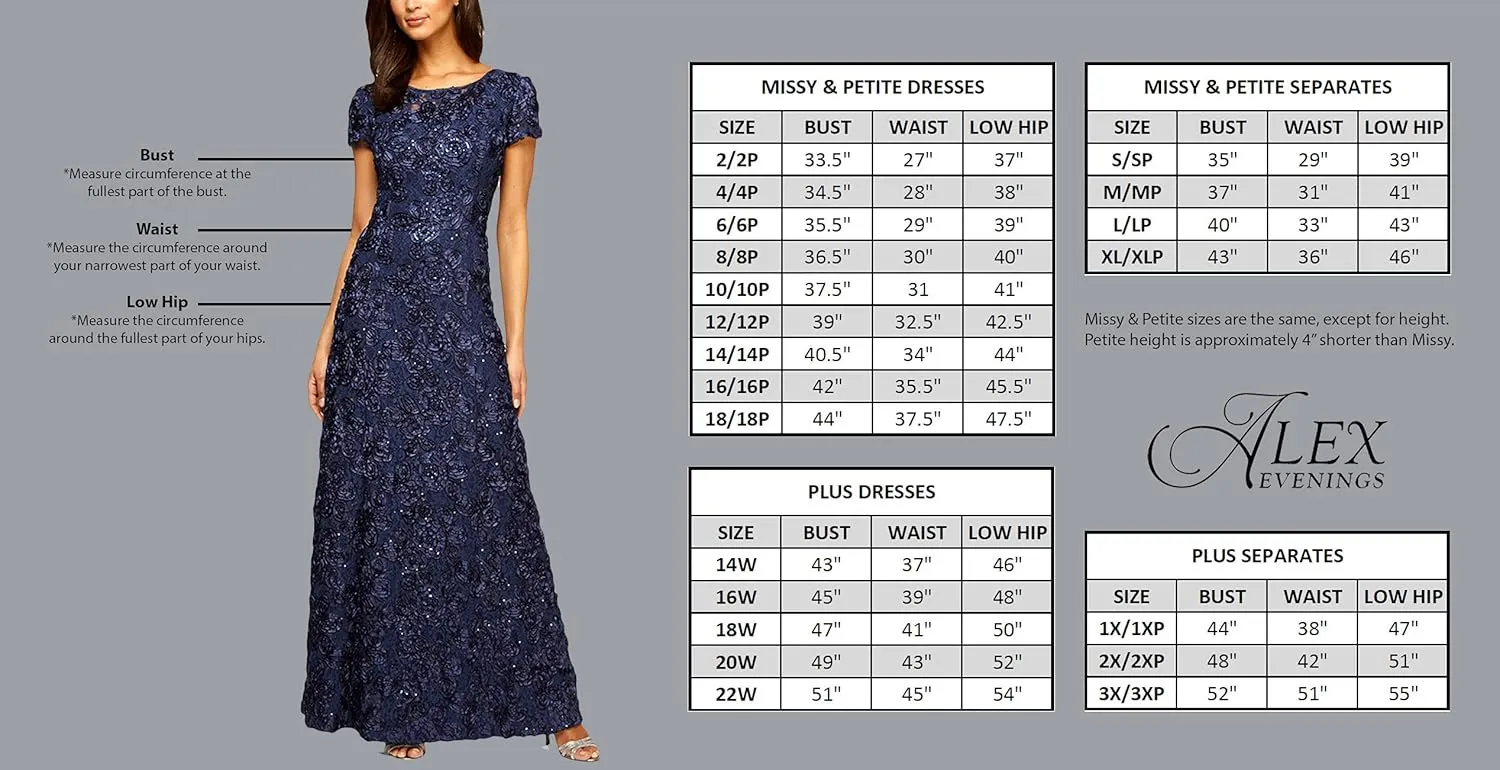 Alex Evenings Women's Long Maxi Skirt (Regular and Petite)