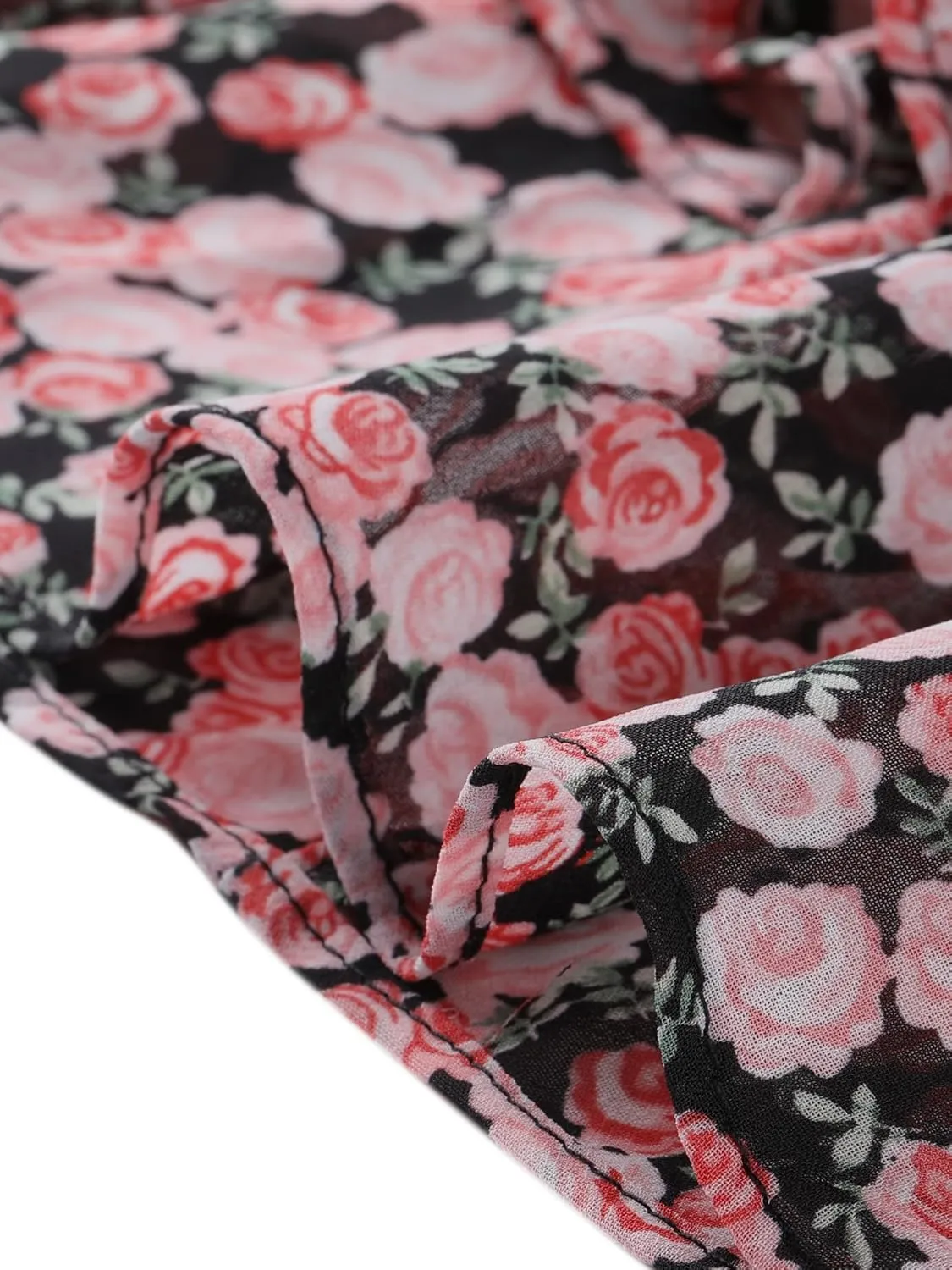 Allegra K Women's 2023 Floral Tiered Ruffle Skirts Cute Summer Flowy Chiffon Mini Skirt