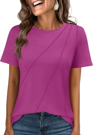 ANRABESS Womens Summer Tops Workout Shirts Beach Vacation Outfits Business Tshirts Dressy Fashion Spring Clothes 2025