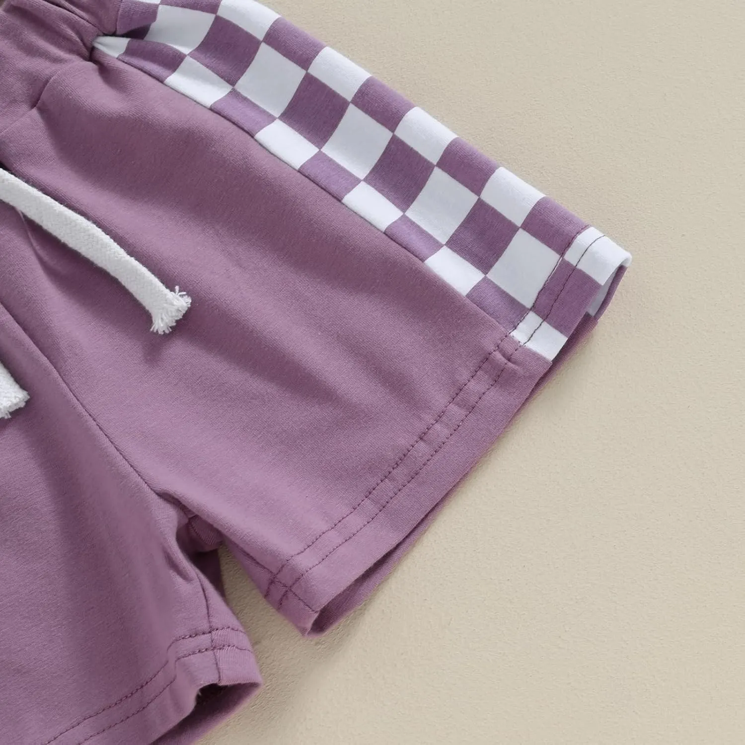 Baby Boy Girl Summer Outfits Checkerboard Short Sleeve T-Shirt Elastic Waist Shorts Set Toddler Checkered Outfit