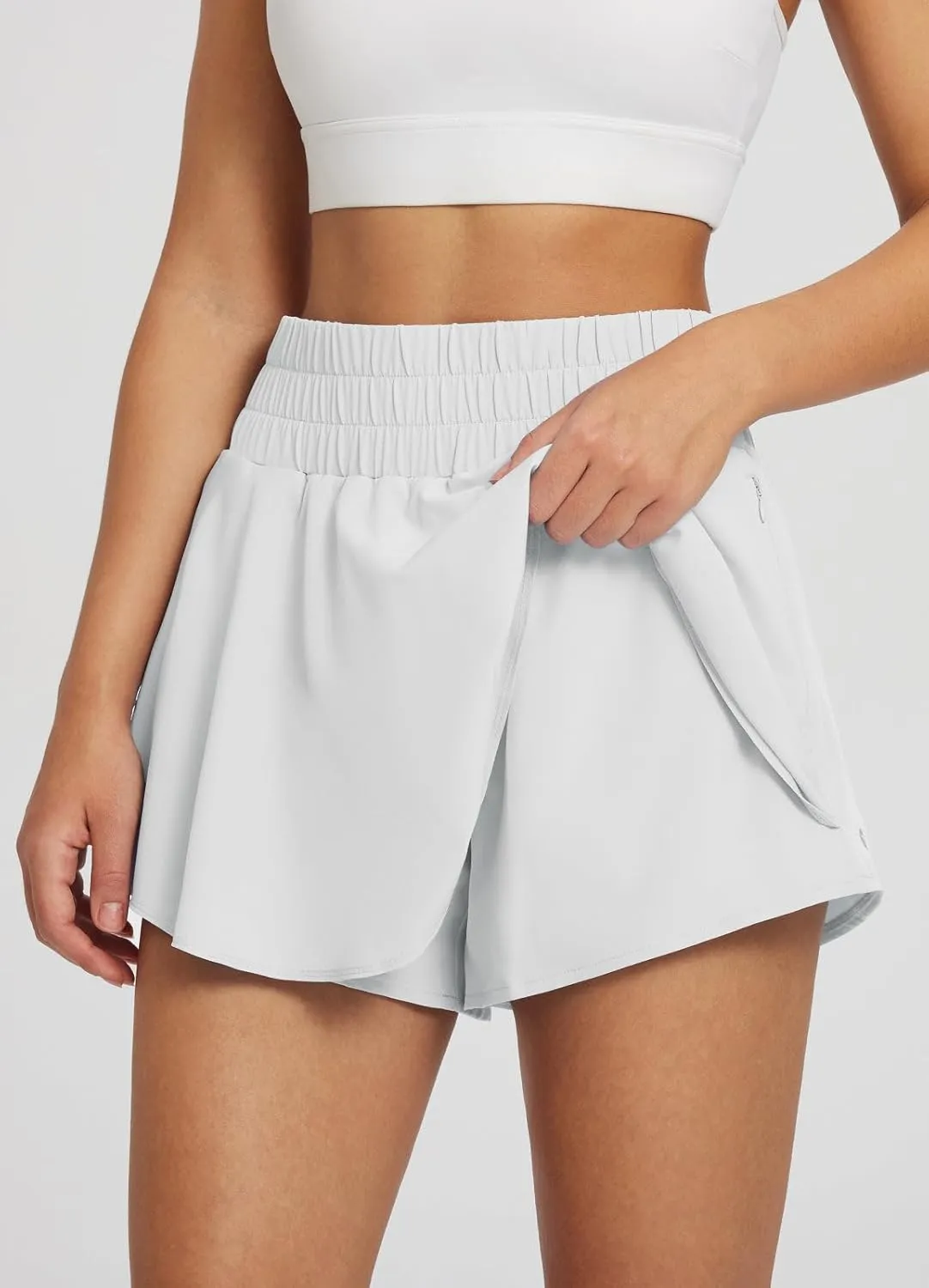 baleaf Women's 13'' Athletic Skirts High Waisted Tennis Skirt Skorts Shorts Flowy Ruffle Zipper Pockets Workout Running