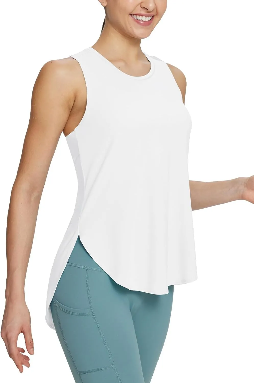 baleaf Women's Workout Tank Tops Loose Fit Racerback Top Sleeveless Shirts Lightweight Yoga Athletic Gym Running