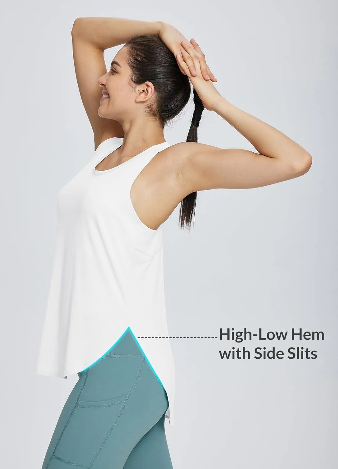 baleaf Women's Workout Tank Tops Loose Fit Racerback Top Sleeveless Shirts Lightweight Yoga Athletic Gym Running