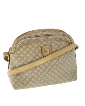 Beige Macadam Canvas Shoulder Bag - Authentic Celine