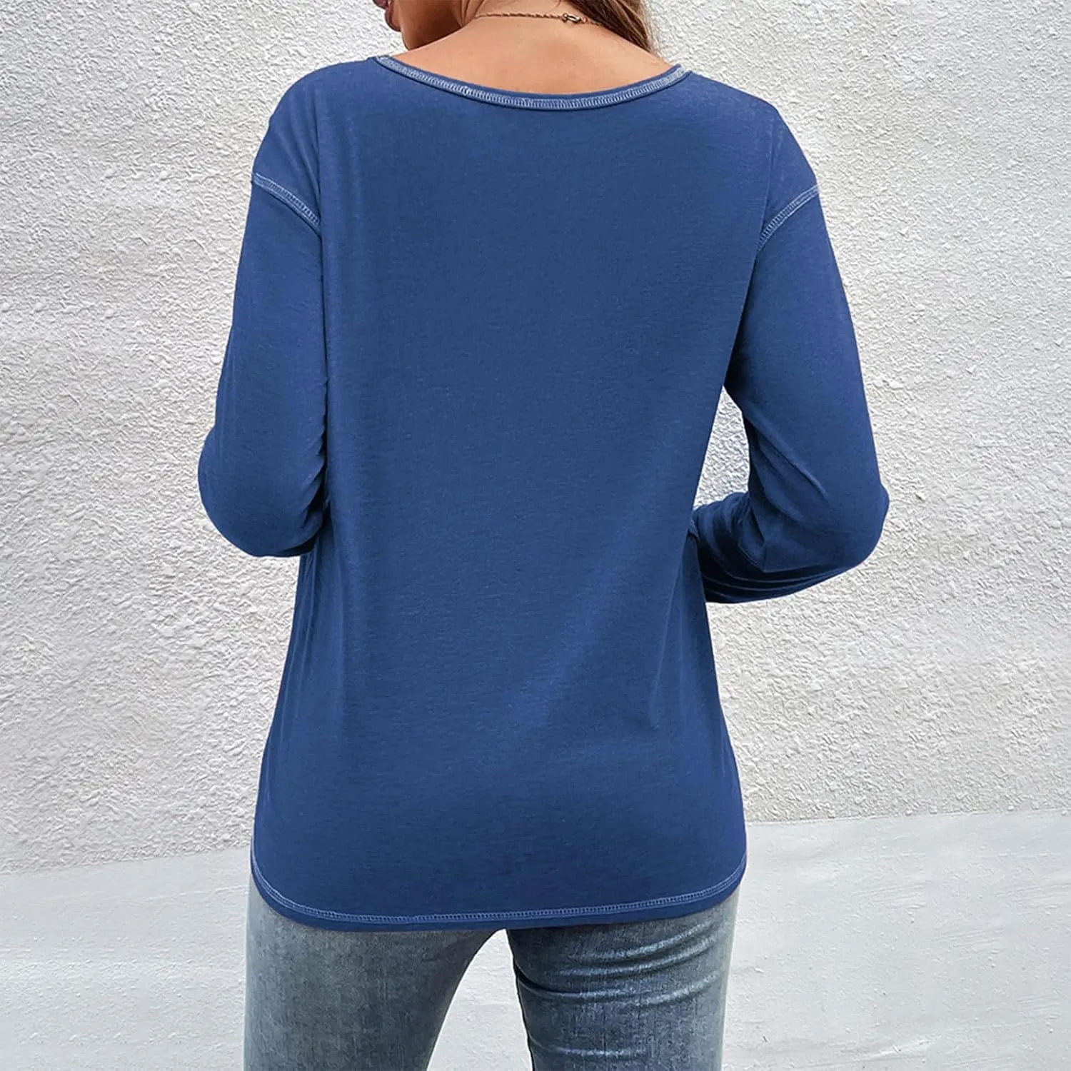 Blouses for Women Dressy Casual Long Sleeve Solid Pullover Side Split Fall Fashion Shirts 2024 Trending Now Tops