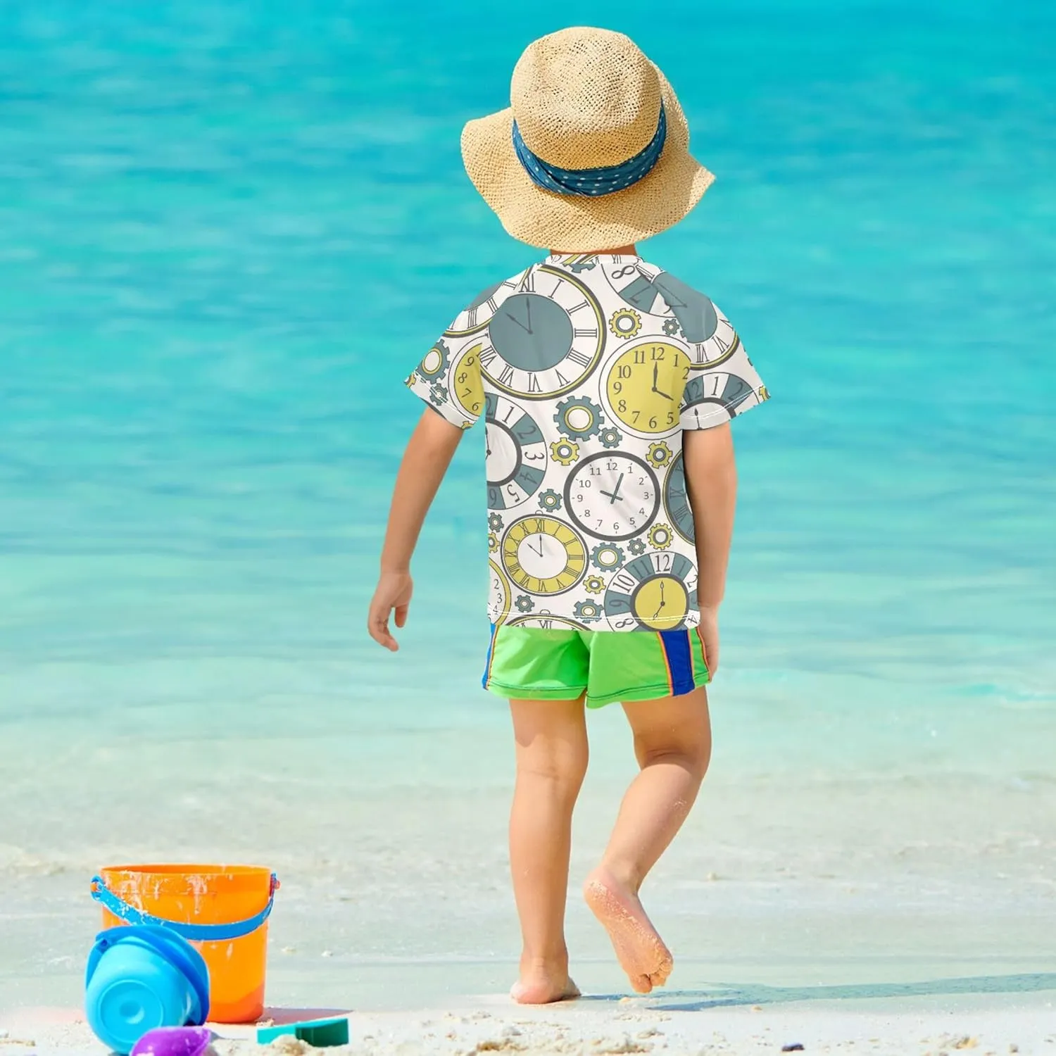 Boys Rash Guard Swim Shirts Quick Dry Short Sleeve UPF 50  Girls Rashguard Swimsuit