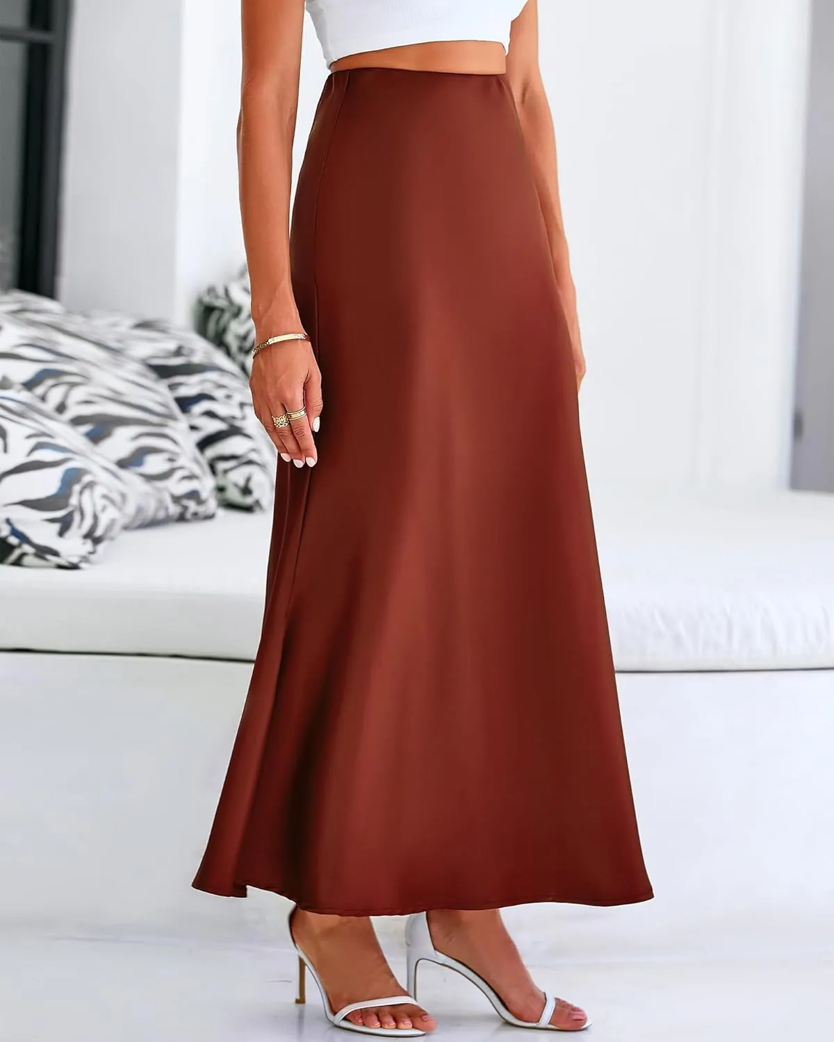 BTFBM Womens Summer Fall Skirt 2025 Silk Elegant High Waist Cocktail Party Wedding Mermaid Satin Maxi Skirts