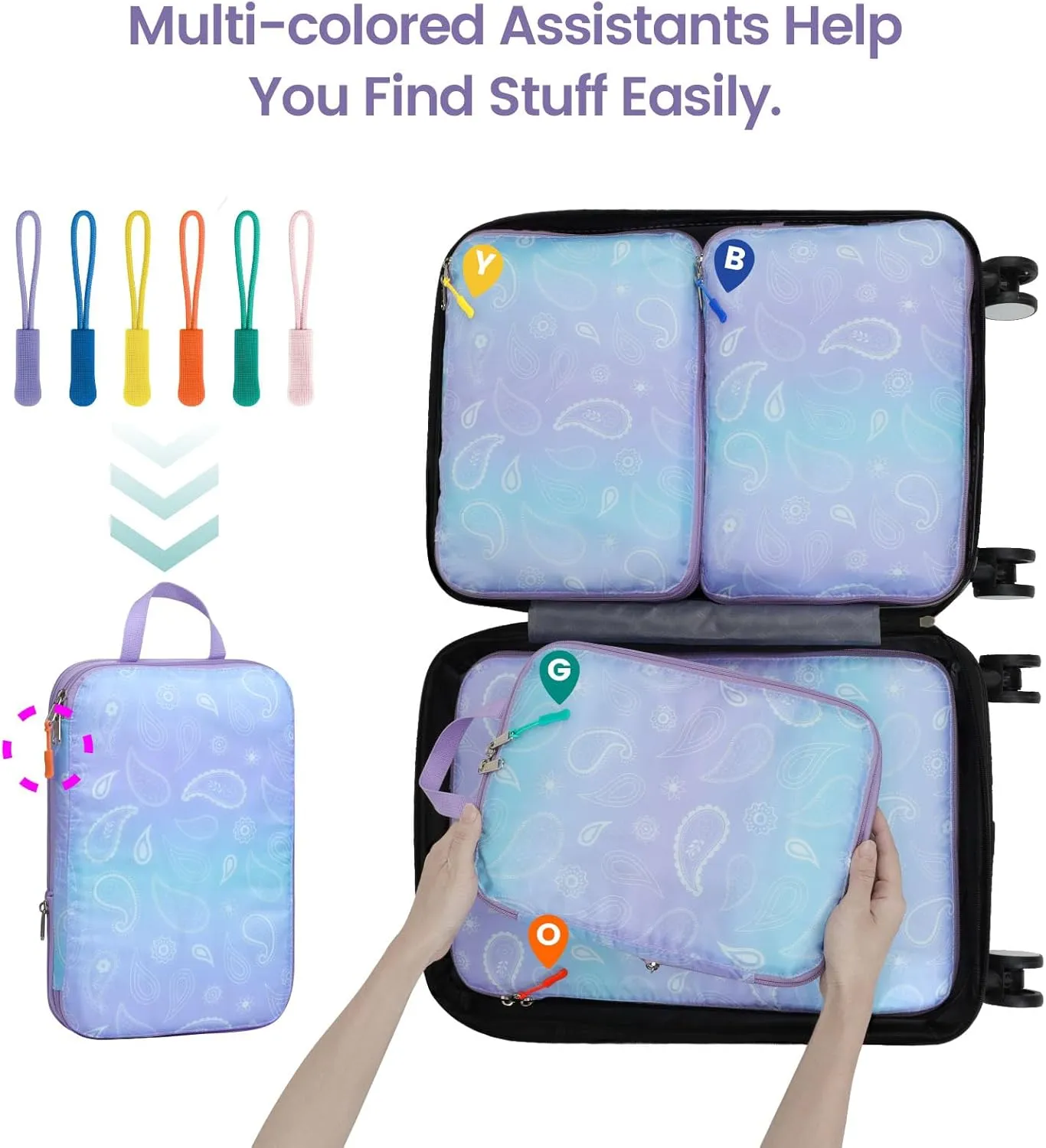 Cambond Compression Packing Cubes for Travel Women - Travel Bags Luggage Organizers Travel Essentials Compression Cubes for Travel Carry on Suitcases