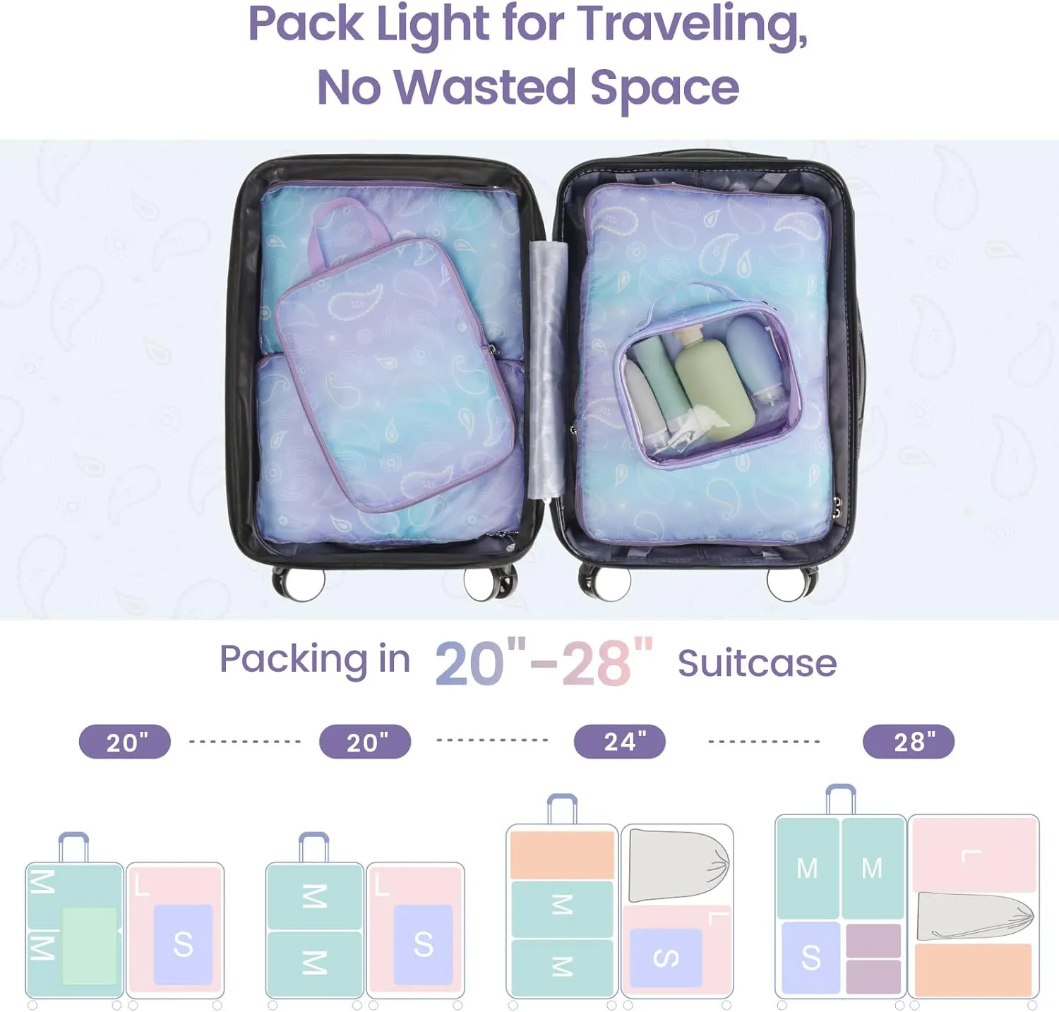 Cambond Compression Packing Cubes for Travel Women - Travel Bags Luggage Organizers Travel Essentials Compression Cubes for Travel Carry on Suitcases