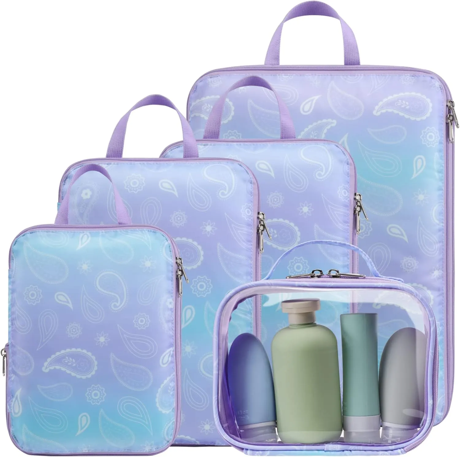 Cambond Compression Packing Cubes for Travel Women - Travel Bags Luggage Organizers Travel Essentials Compression Cubes for Travel Carry on Suitcases