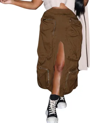 Cargo Skirts for Women Loose Maxi Skirts for Women Low Waist Loose Fit Casual Skirts with Multi Pockets Tennis