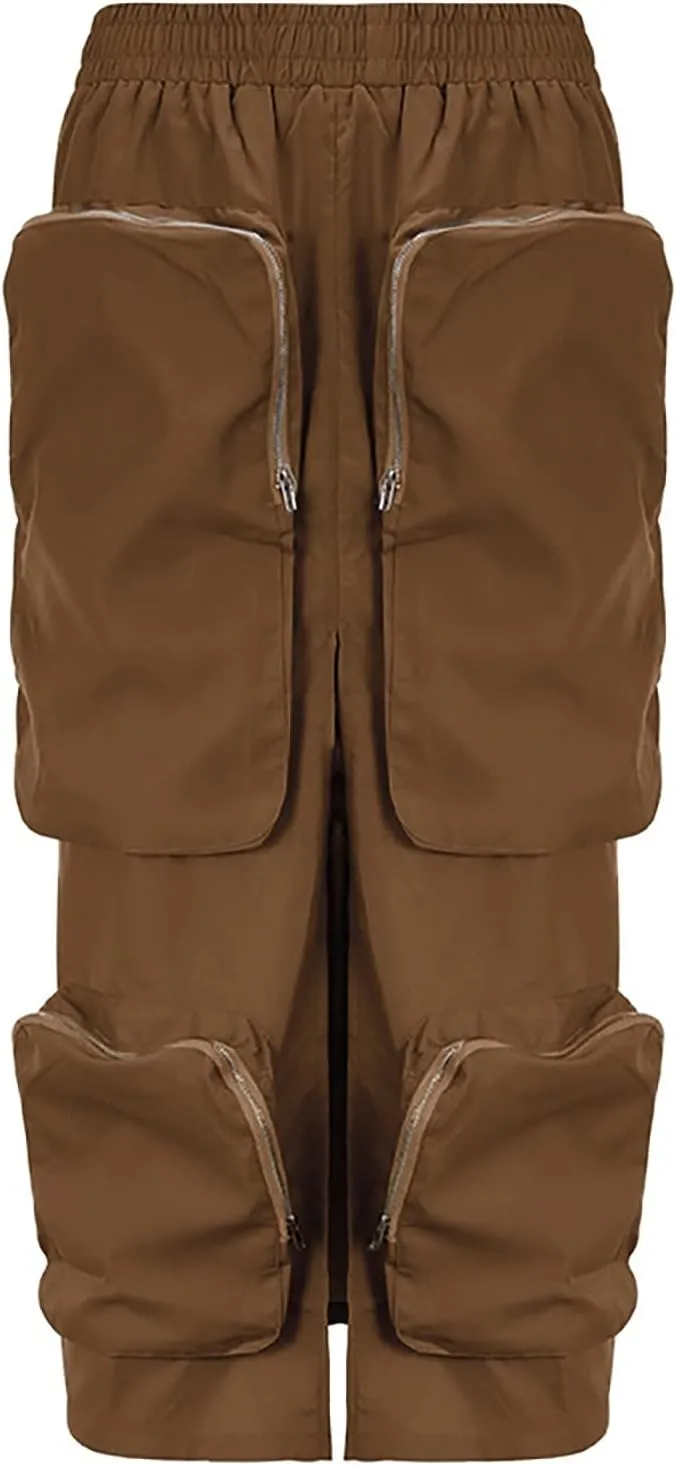 Cargo Skirts for Women Loose Maxi Skirts for Women Low Waist Loose Fit Casual Skirts with Multi Pockets Tennis