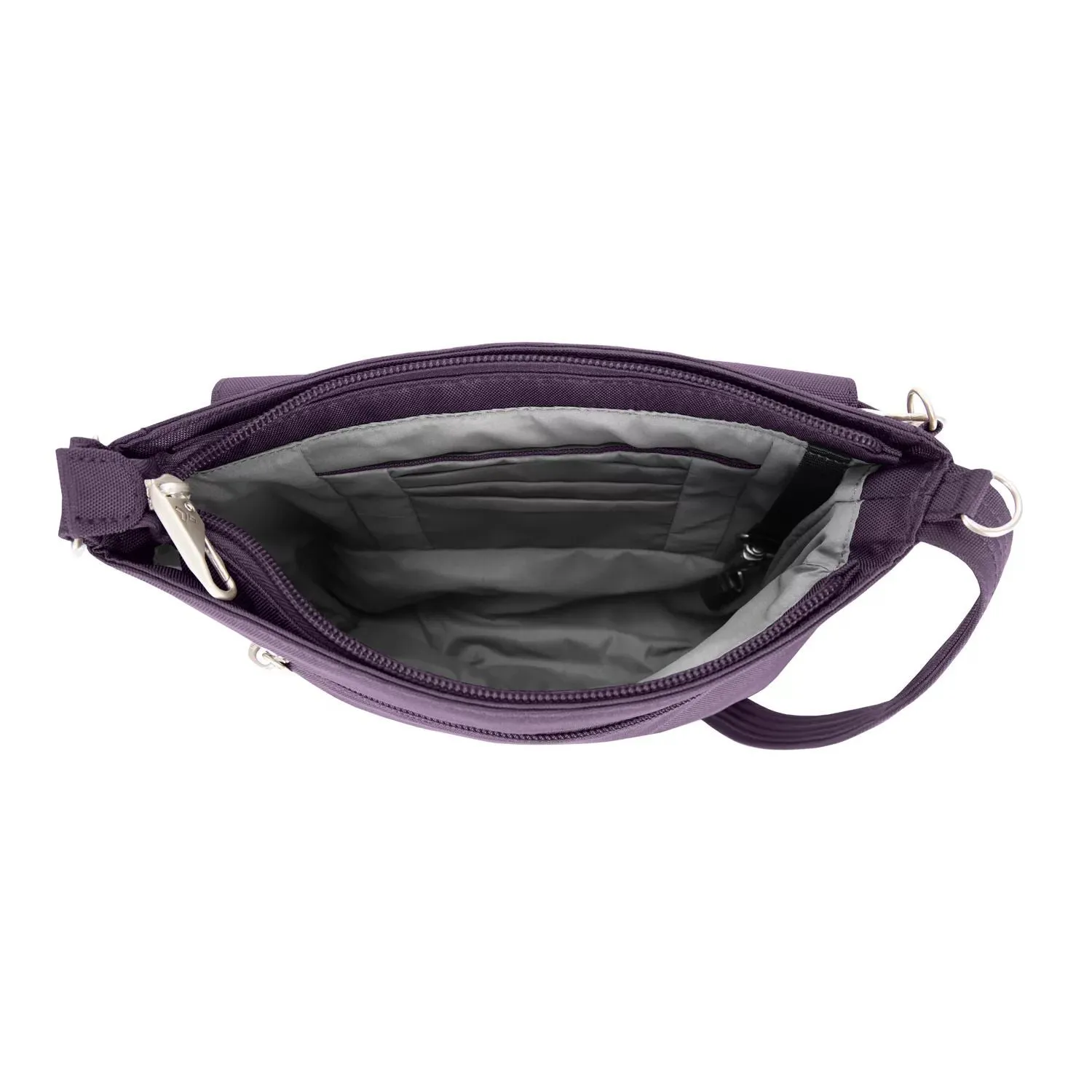 Classic Travelon Anti-Theft Travelon Mini Shoulder Bag, purple
