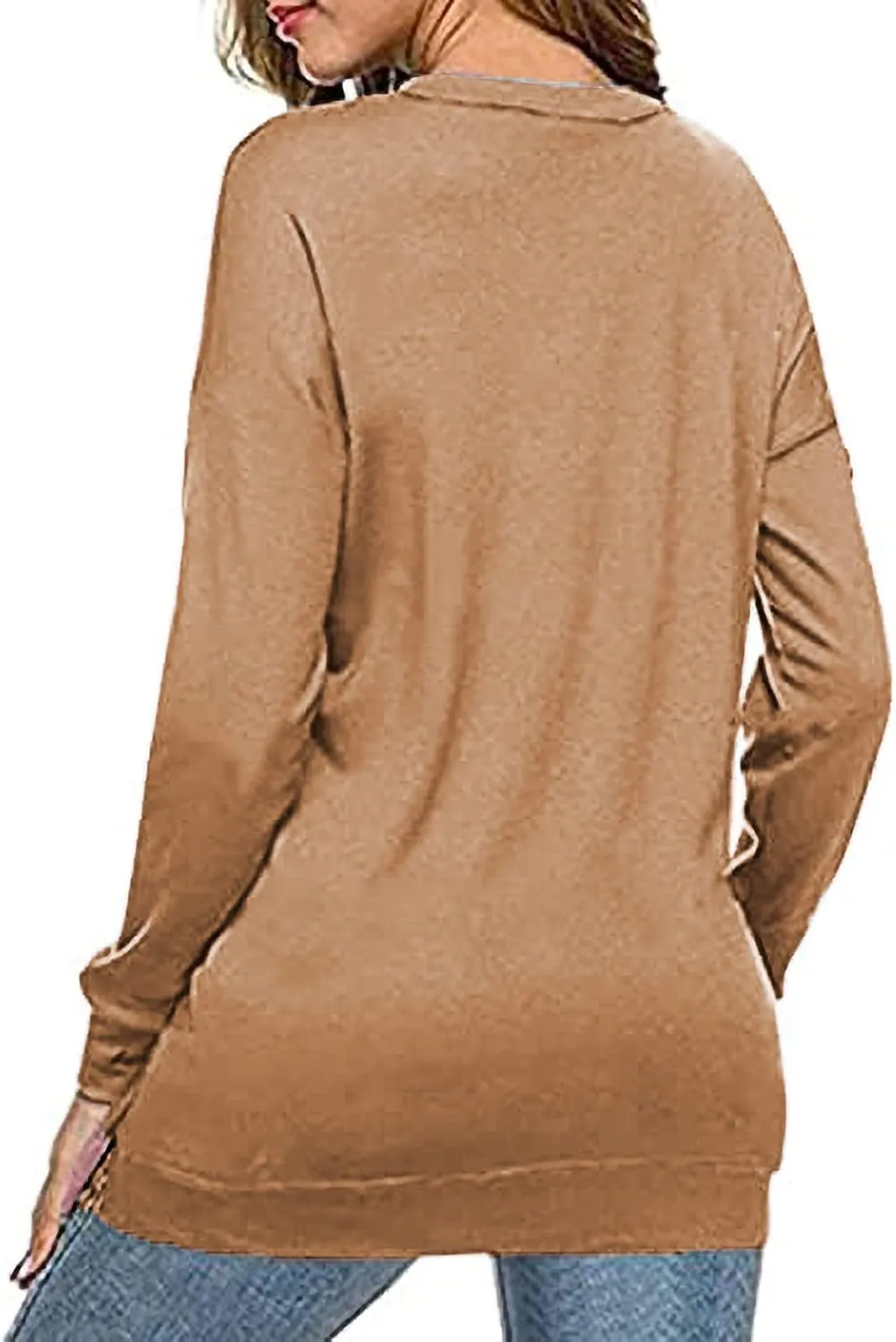 CNFUFEN Womens Casual Crewneck Sweatshirt Long Sleeve Pullover Tops Fall Fashion Clothes