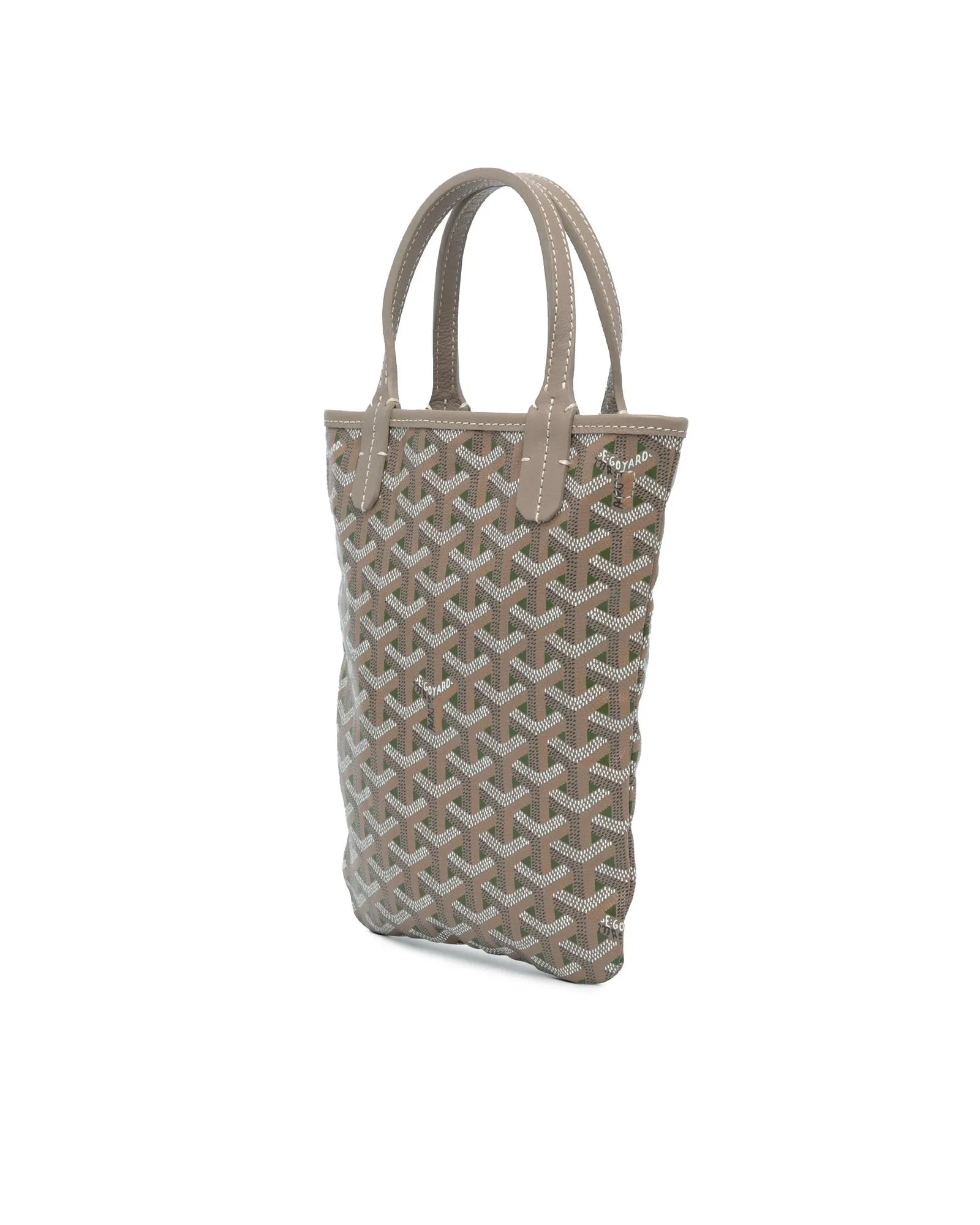 Coated Canvas Tote with Leather Trim and Detachable Strap