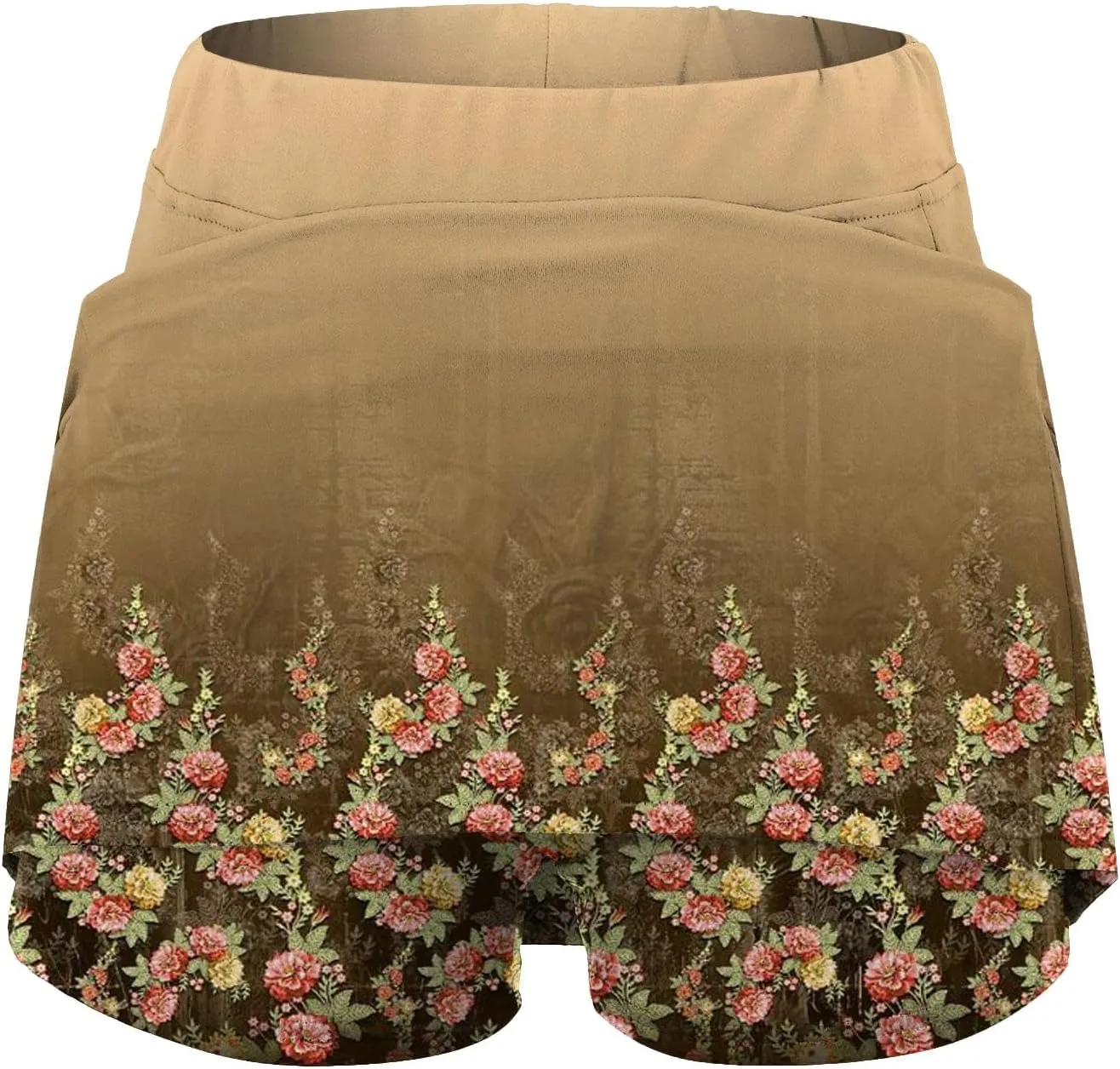 cooki Women's Tennis Skirts with Pockets Shorts High Waisted Floral Print Workout Golf Skorts Summer Casual Yoga Mini Skirt