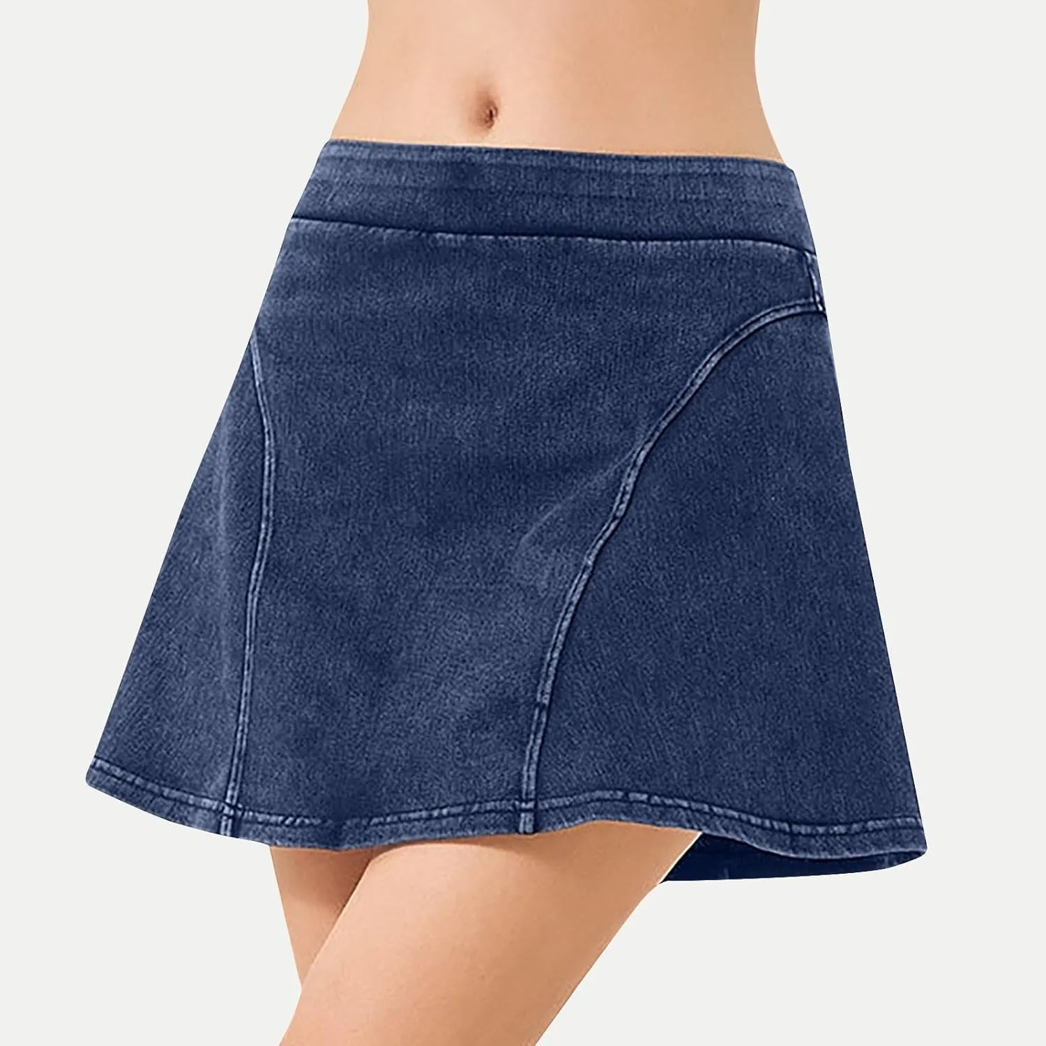 Cowgirl High Cut Thermal Track Athletic Skirts for Women Faux Denim Skirts Trousers Pants Shorts Women 2025