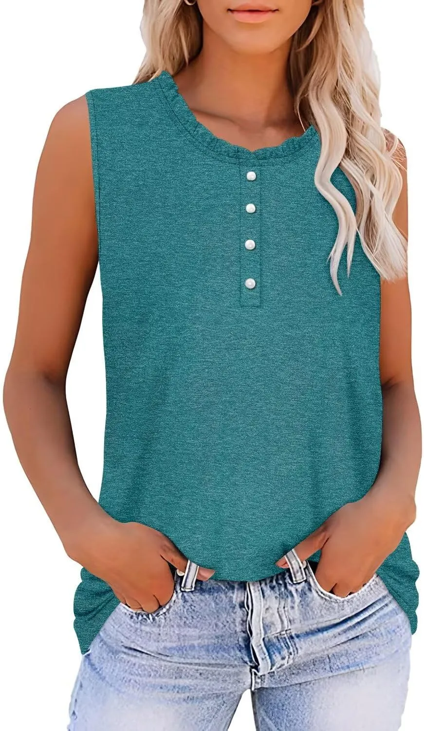 CRAZY GRID Women's Tank Tops V Neck Casual Sleeveless Tops for Women 2025 Basic Trendy Tank Oversized Summer Blouses S-3XL