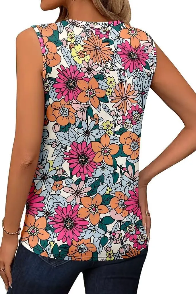 CRAZY GRID Women's Tank Tops V Neck Casual Sleeveless Tops for Women 2025 Basic Trendy Tank Oversized Summer Blouses S-3XL