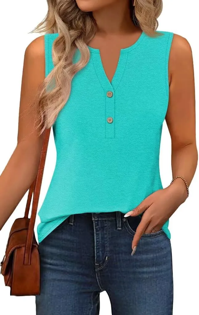 CRAZY GRID Women's Tank Tops V Neck Casual Sleeveless Tops for Women 2025 Basic Trendy Tank Oversized Summer Blouses S-3XL