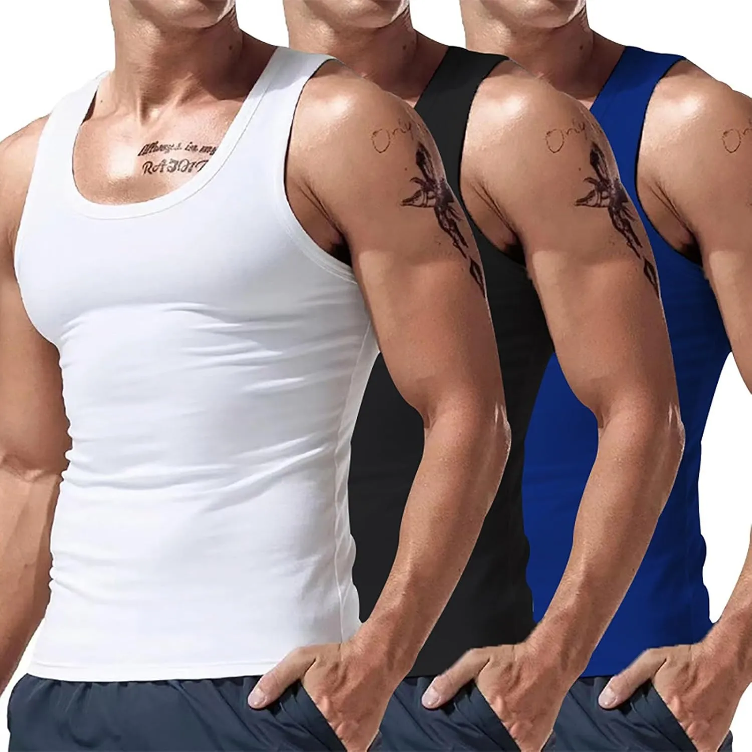 Crewneck Sweatshirts Women Color Slim Fit Summer Fitness Sports 3pc Vest Moisture Wicking Muscle Sleeveless Shirts