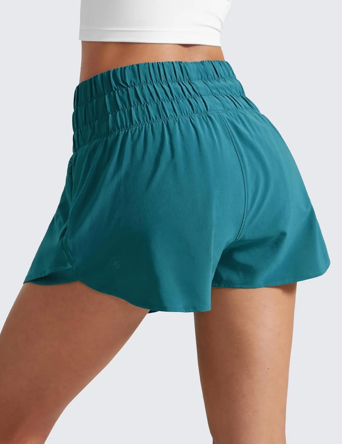 CRZ YOGA Athletic Shorts for Women High Waisted Flowy Ruffle Skirt Overlay for Workout Running Tennis with Zip Pocket