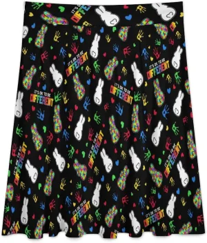 Daisy Flowers Navy Skirts for Women Work Party Travel Midi Length Ruffle Skirt High Waisted Fall Long Casual Skirts