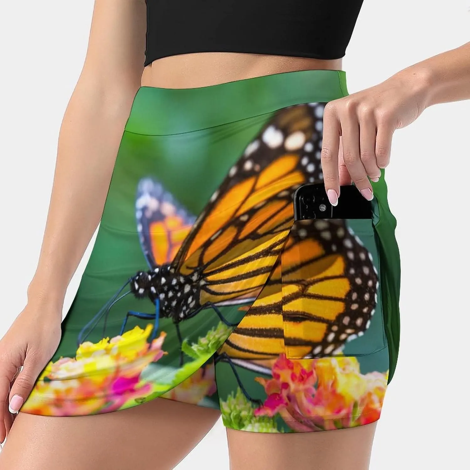 DENFY Transgender Flag Women's Tennis Skirts Inner Shorts Elastic Sports Golf Skorts with Pockets