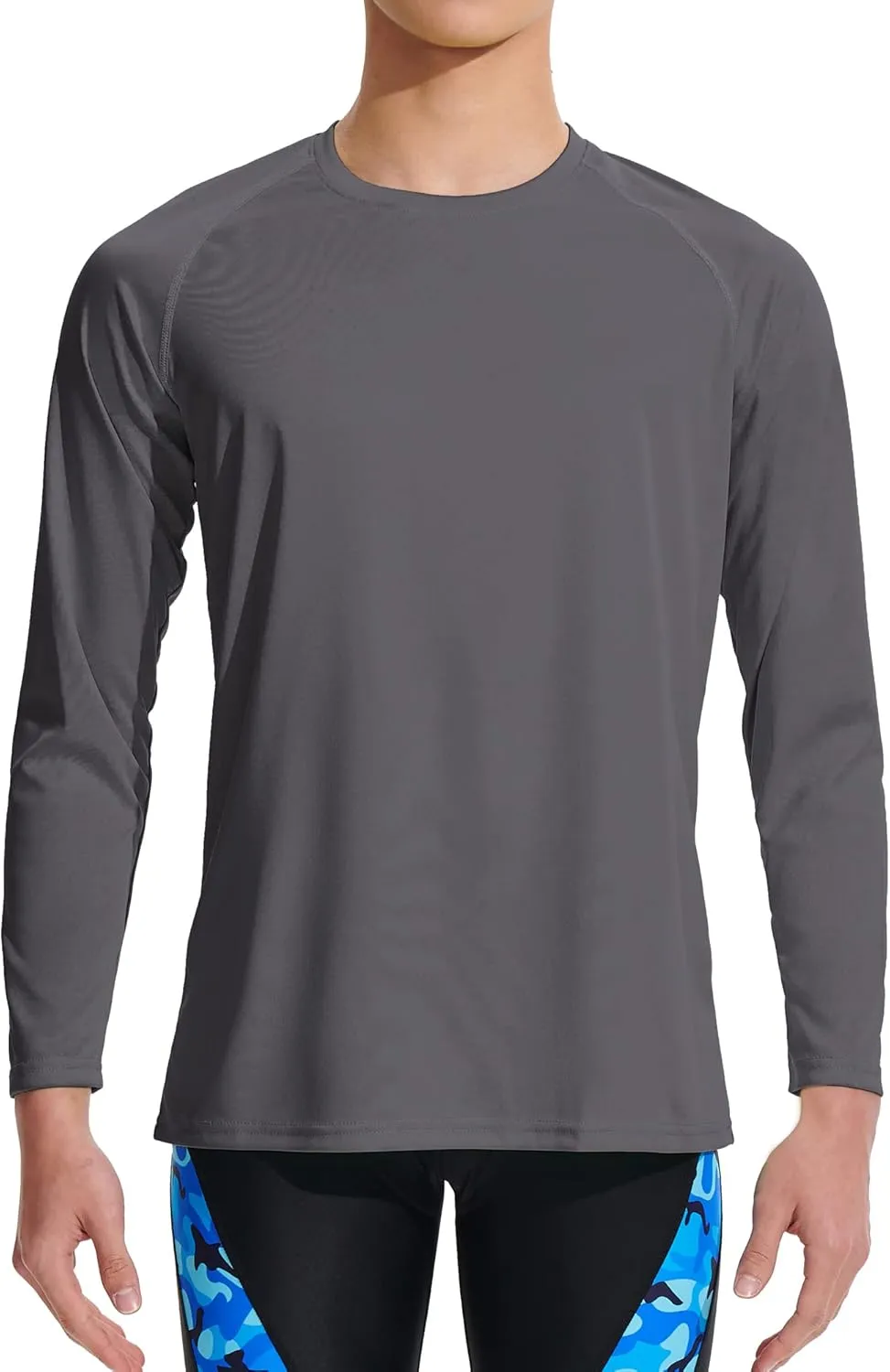 DEVOROPA Boy's UPF 50  Long Sleeve Rash Guard Swim Shirt Quick Dry Lightweight Swimsuit Youth SPF Fishing Hiking Sun Shirts