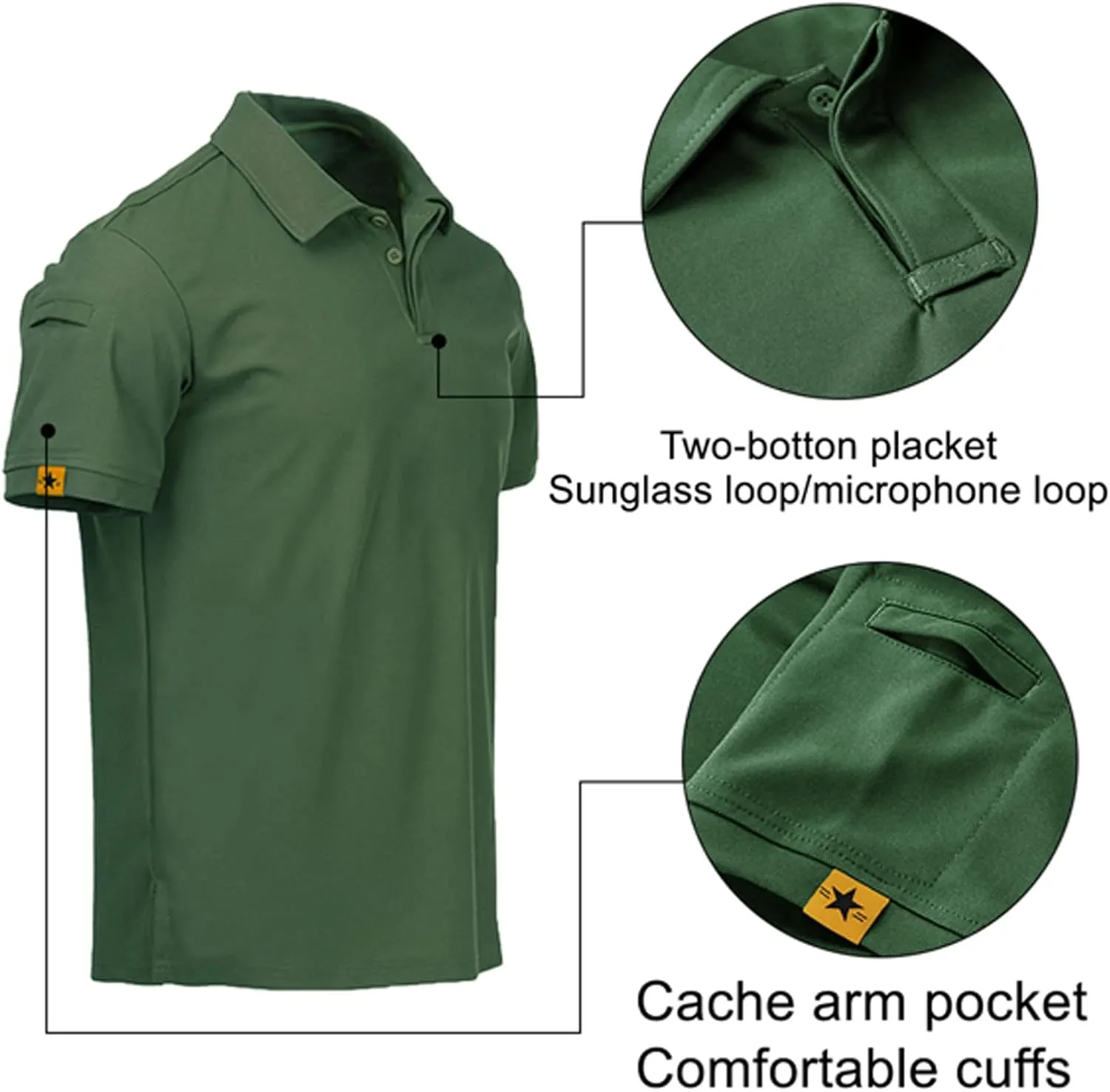 disi Mens Polo Shirts Quick-Dry Cool Short Sleeve Sports Casual Tennis Golf Shirt for Men