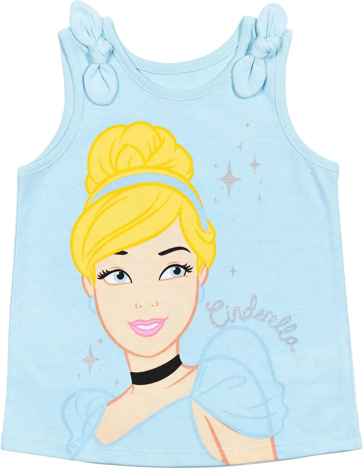 Disney Princess Cinderella Belle Moana Ariel Rapunzel Jasmine Baby Girls 3 Pack Tank Tops Infant to Little Kid