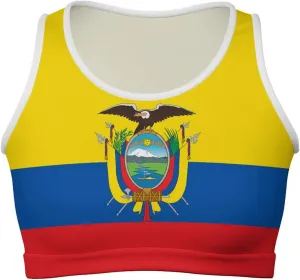 Ecuador Flag Basic Crop Tank Tops Sleeveless Soft Crop Top for Women