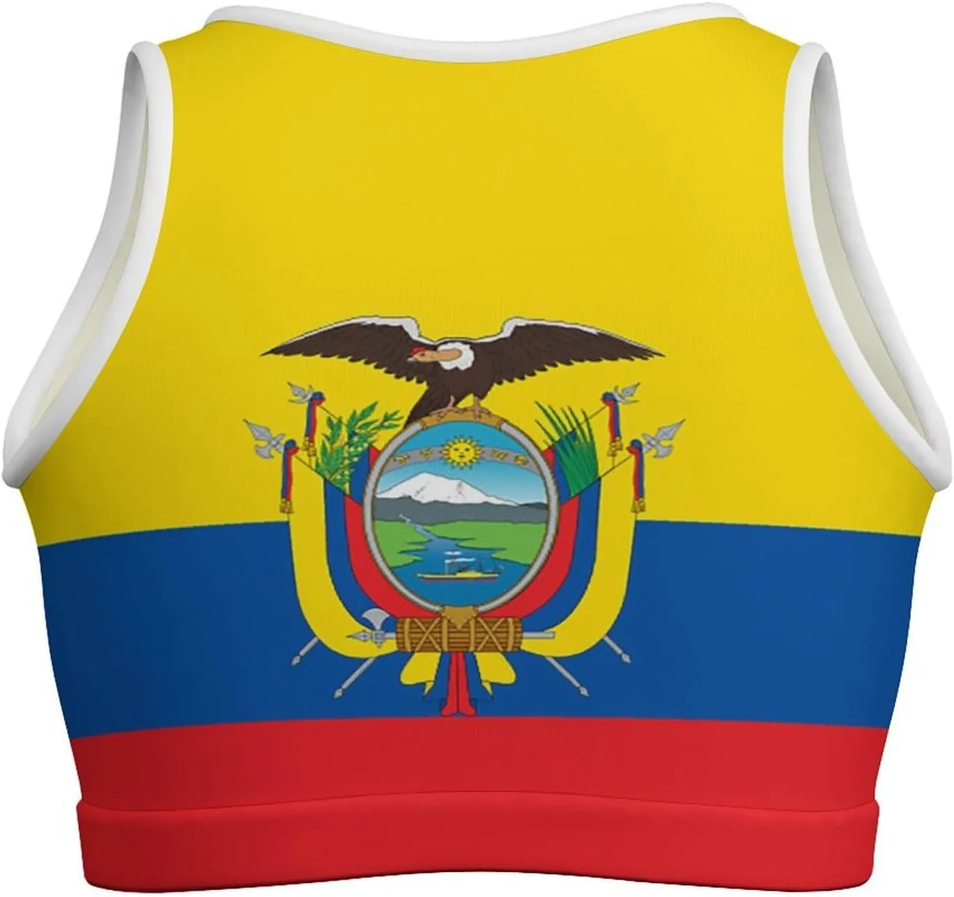 Ecuador Flag Basic Crop Tank Tops Sleeveless Soft Crop Top for Women